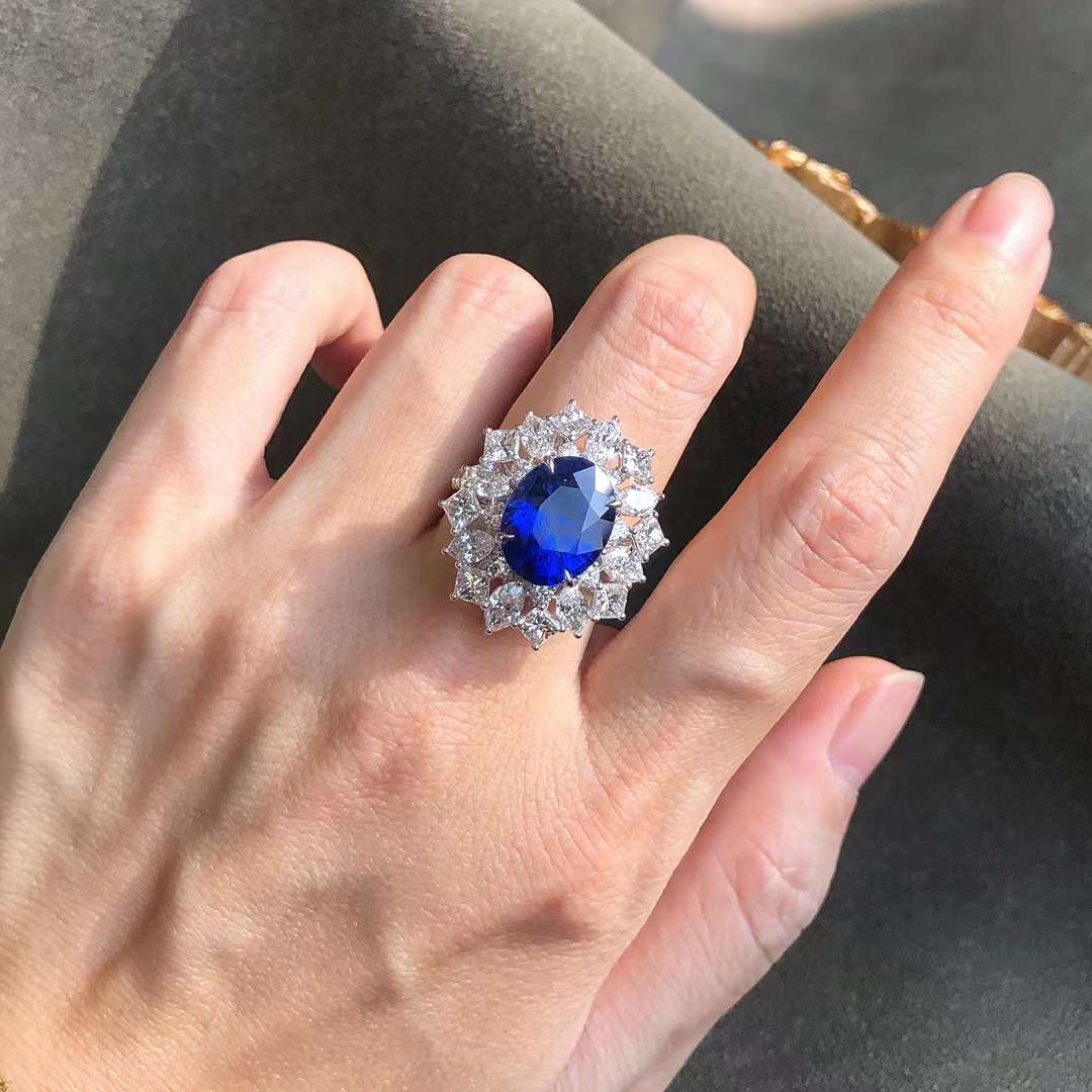 Blue Sapphire Unique Engagement Ring