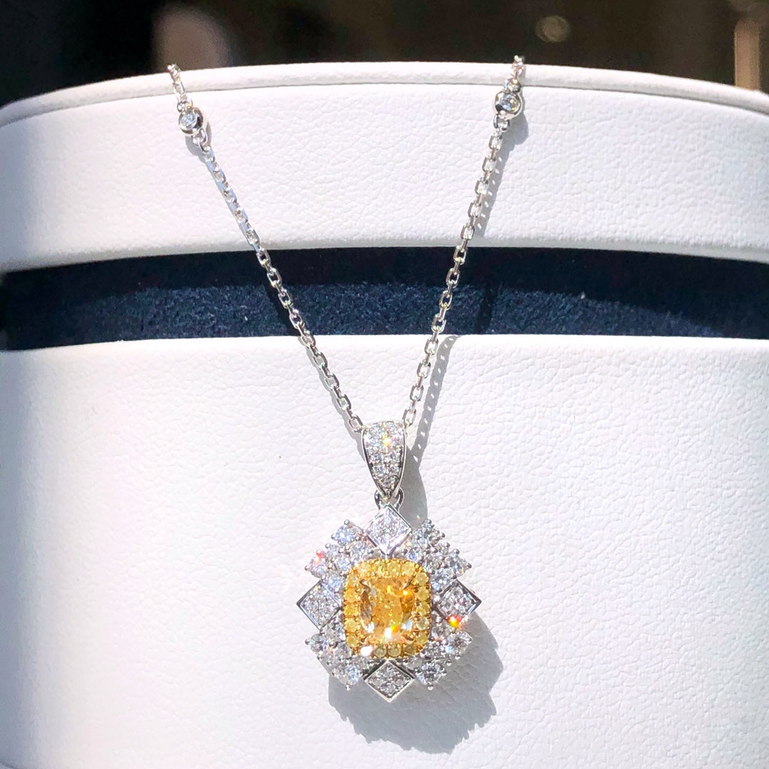 Fancy Yellow & Halo White Diamonds