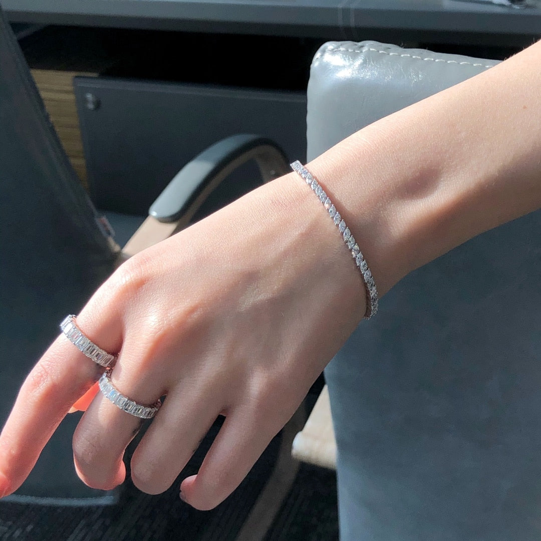 Bracelet tennis diamant marquise