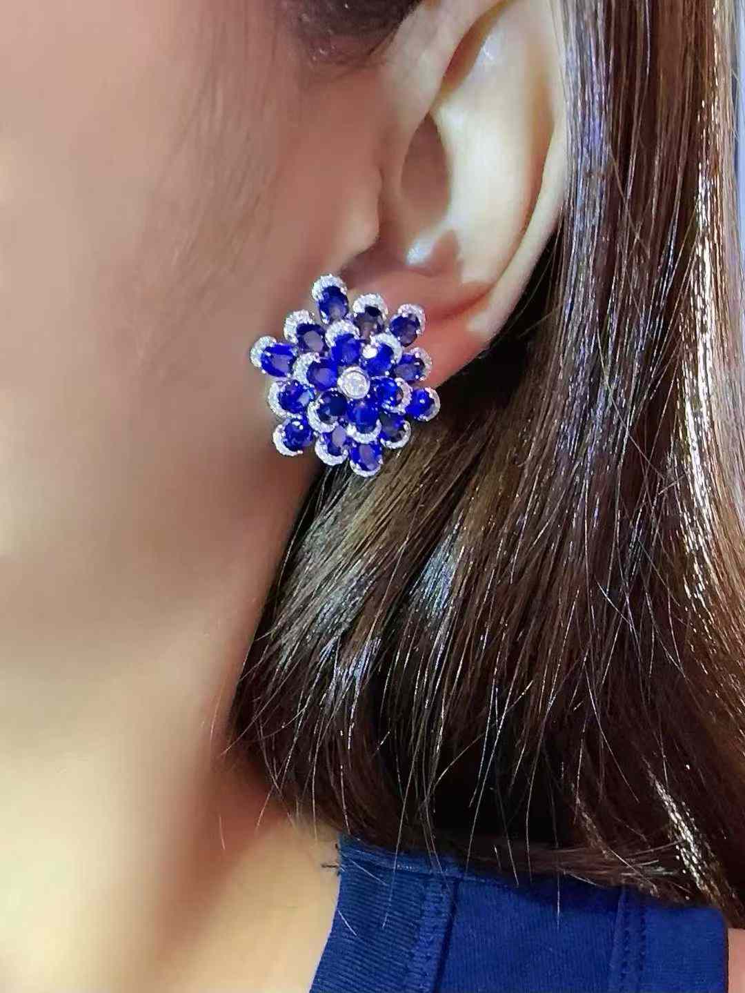 Blue Sapphire Stud Earrings