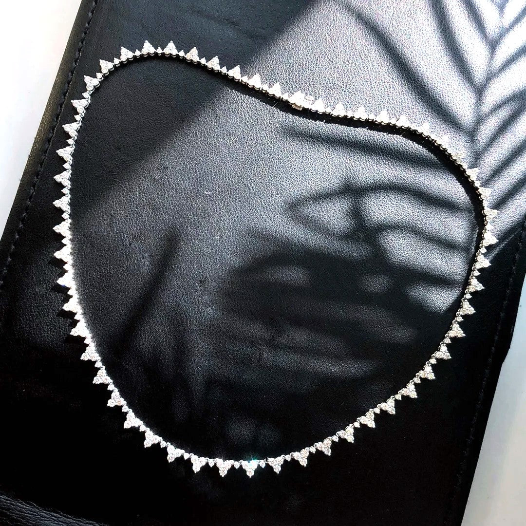 قلادة تنس من الألماس الطبيعي عيار 5.33 قيراط