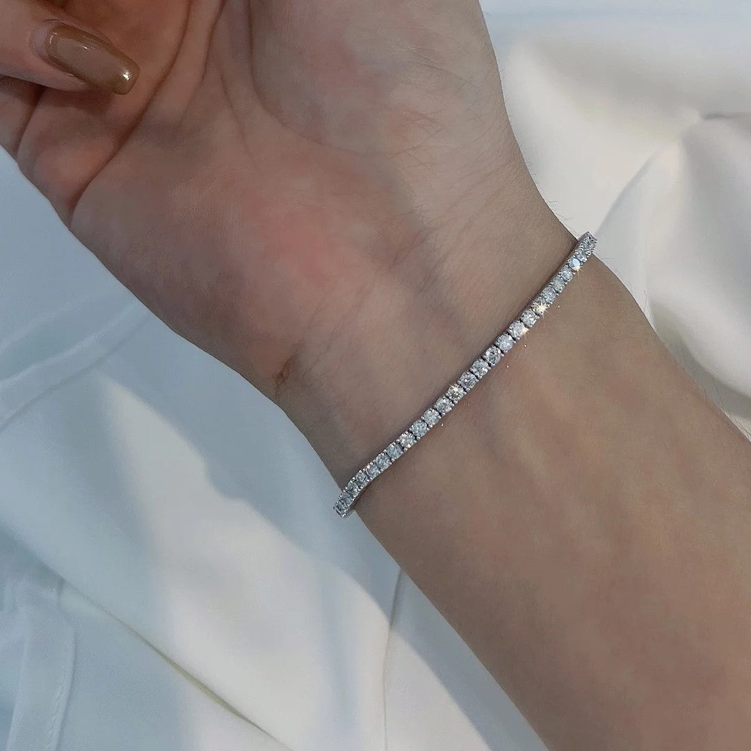 18K White Gold 3 Ct. Classic Diamond Tennis Bracelet, Women's