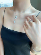 1.80ct Diamond Cross Necklace with D-E-F Color in 18k White Gold