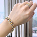 “10.70ct yellow and white diamond bracelet in 18k solid gold”