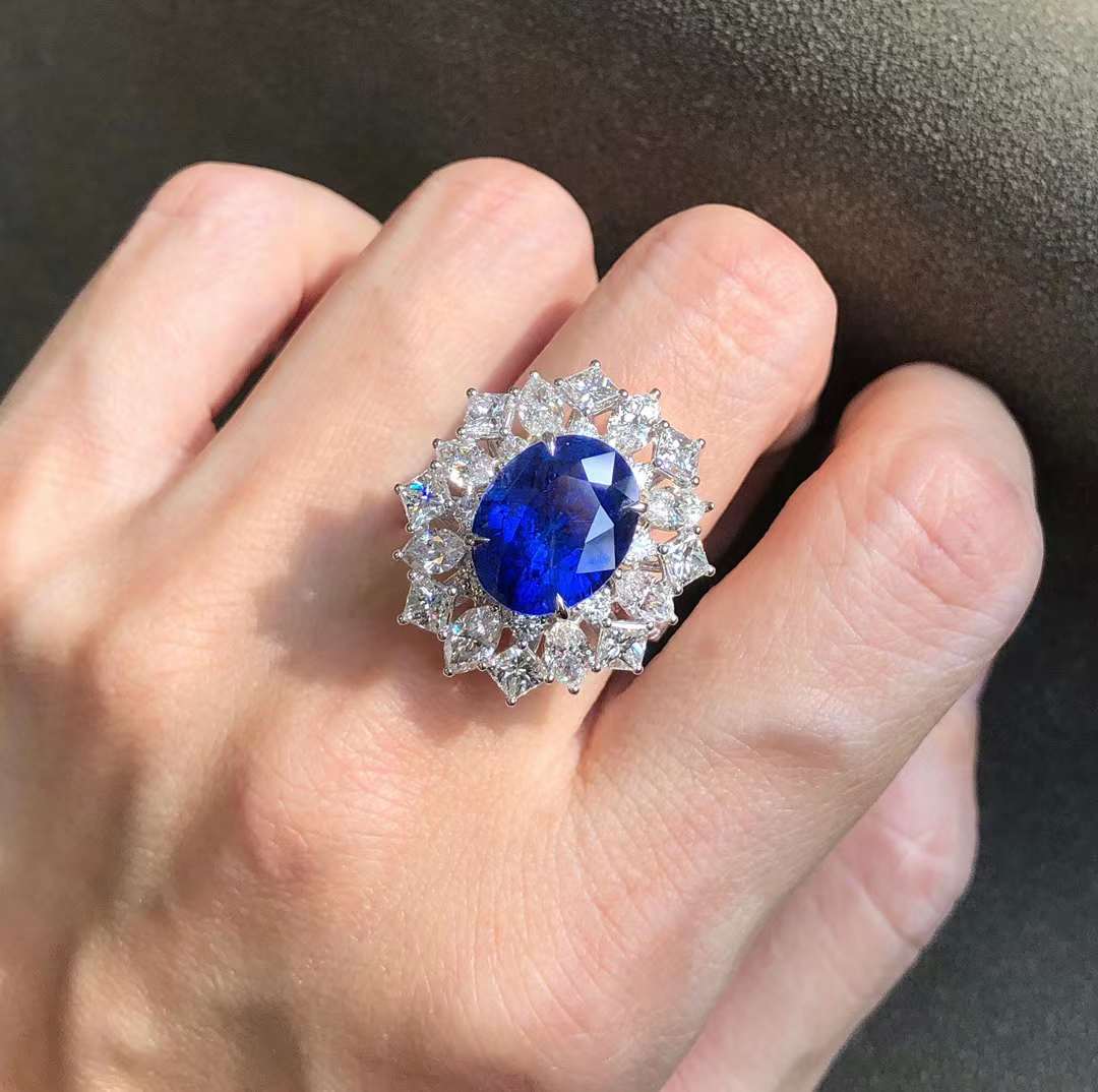 Blue Sapphire Unique Engagement Ring