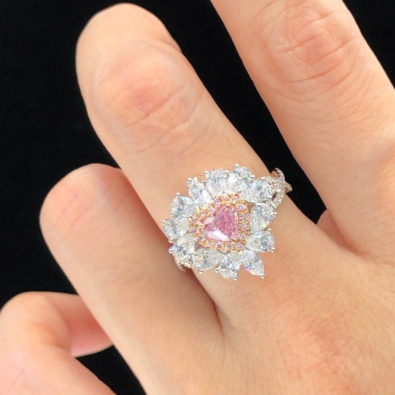 Bague Diamant Rose Violet