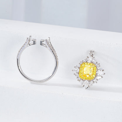 1.98 Carat Fancy Yellow Diamond Ring