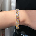 “15 carat diamond bracelet with yellow and white diamonds in 18k gold”