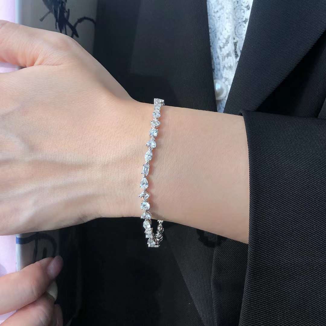  18K White Gold Bracelet with 6.60ct Multi Shape White Diamonds
