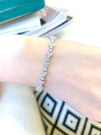 18K White Gold Dots Diamond Tennis Bracelet, 2.60ct Diamonds, Timeless Design