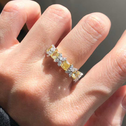 Multi-Shape Half Band Ring