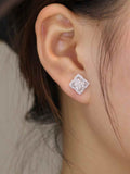 Diamond Clover Stud Earrings