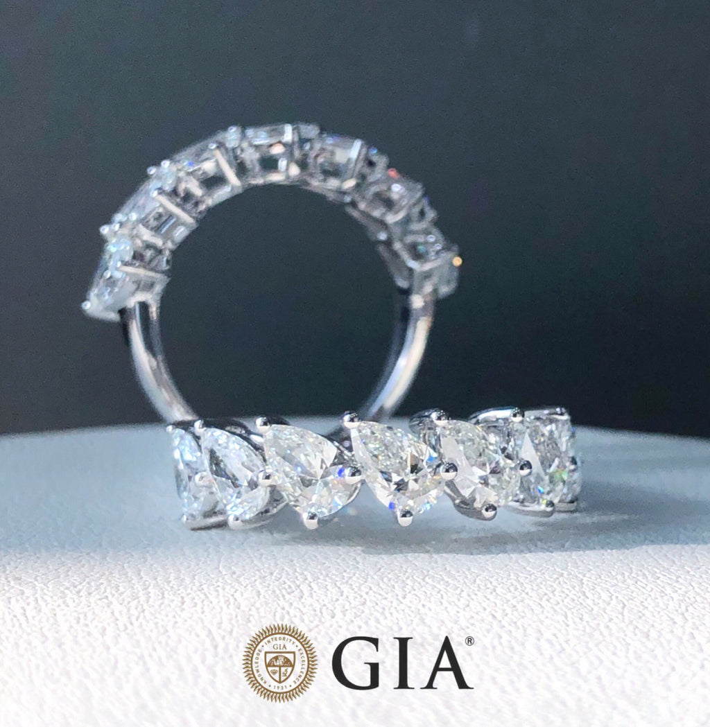 Pear  Half Eternity Band