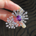 Intense Violet Sapphire Diamond Cocktail Ring