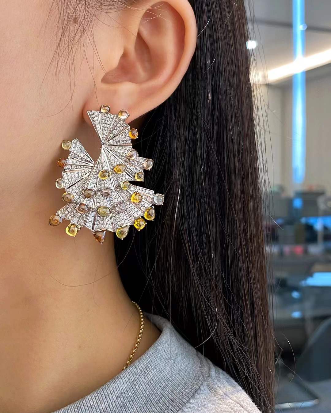 Peacock Fancy Colored Earrings