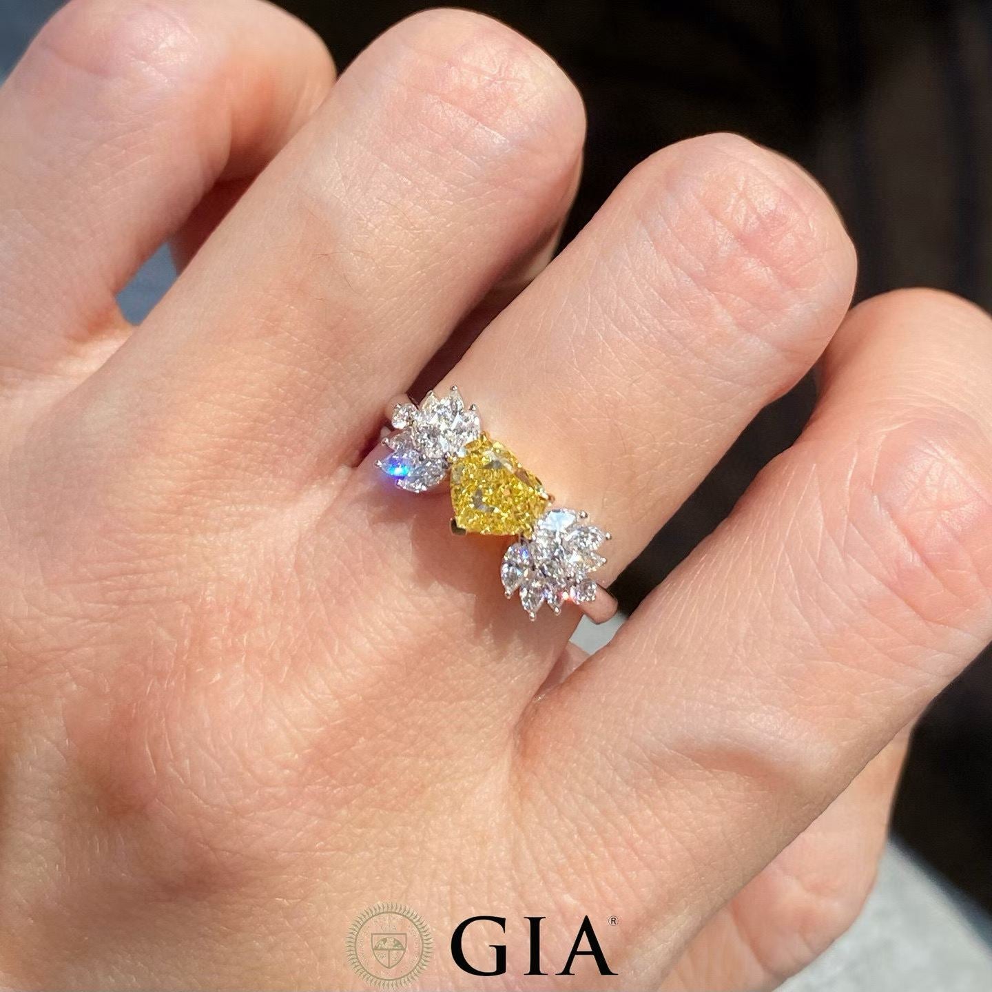 Intense Yellow Heart-Shaped Diamond Ring