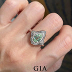 GIA 0.90ct Shield-Cut Green Diamond Ring