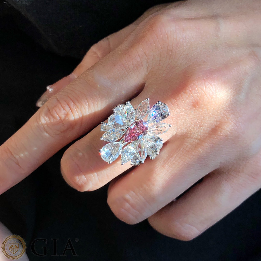Pink Natural Diamond Ring