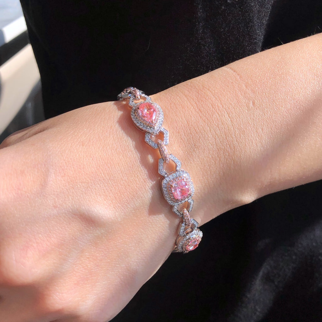 Pink & White Halo Bracelet