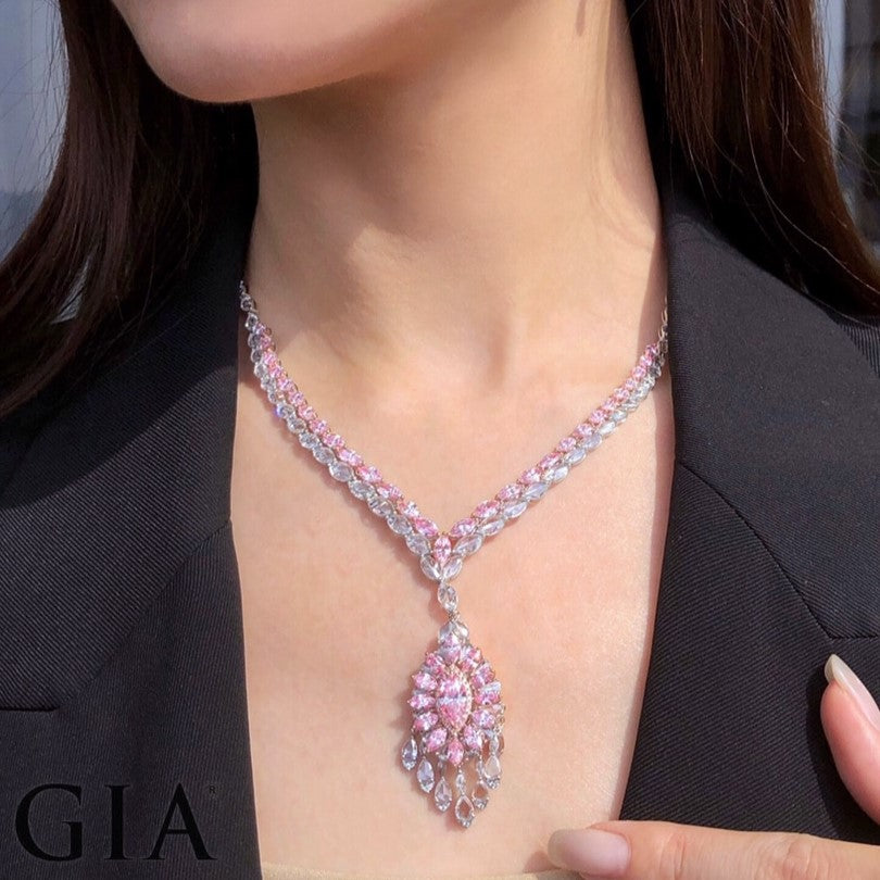 Pink Diamond Cocktail Necklace