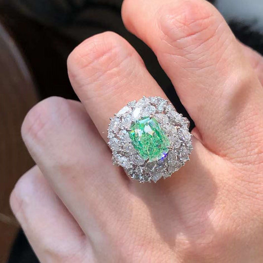 3 Carat GIA Green Diamond Ring