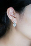 Pink Stud Drop Earrings
