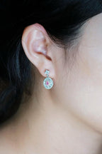 Pink Stud Drop Earrings