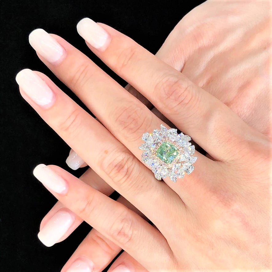 Green Diamond Ring