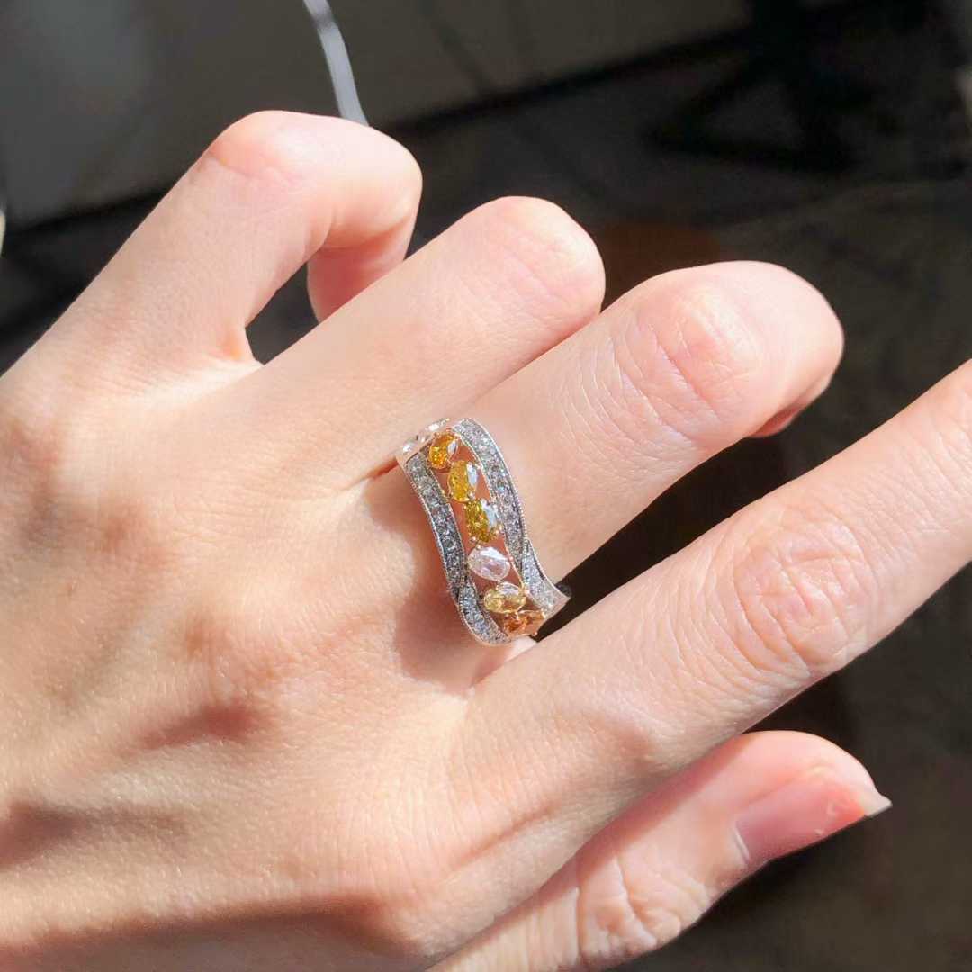 Fancy-Shaped Colored Band Ring