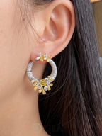 Floral Hoop Earrings