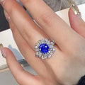 Unheated Natural Vivid Royal Blue Sapphire Certified Engagement Ring