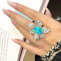Paraiba Flower Cocktail Ring