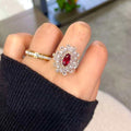 Bague rubis rouge profond
