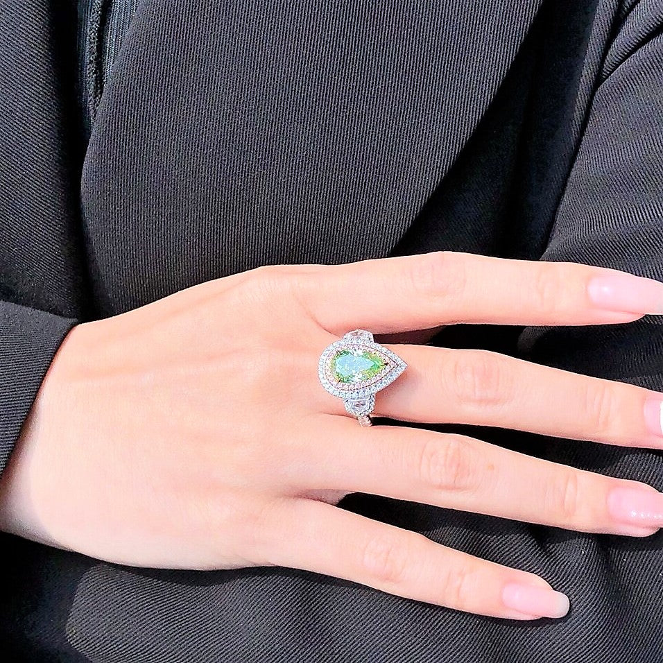 Pear Diamond Halo Ring