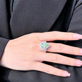 Pear Diamond Halo Ring