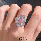 1.02ct GIA Fancy Light Brown-Pink Pear Diamond Ring