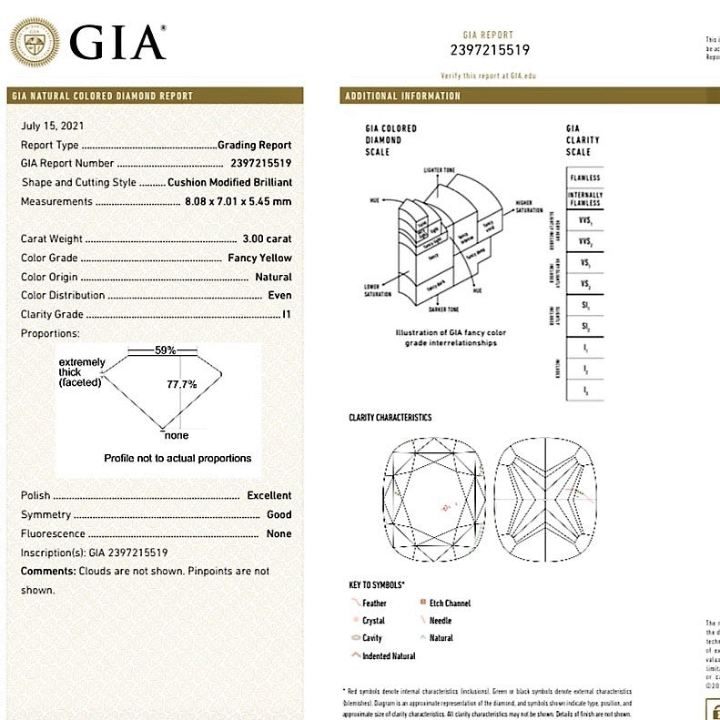 Gia Yellow Diamond Engagement Ring 