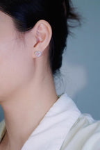 18K Gold Heart-Shaped Pink Diamond Stud Earrings