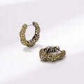 18K Yellow Gold Yellow Sapphire Diamond Hoop Earrings