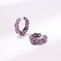 Pink Sapphire Diamond Hoop Earrings