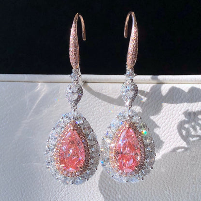Fancy Pink Drop Earrings