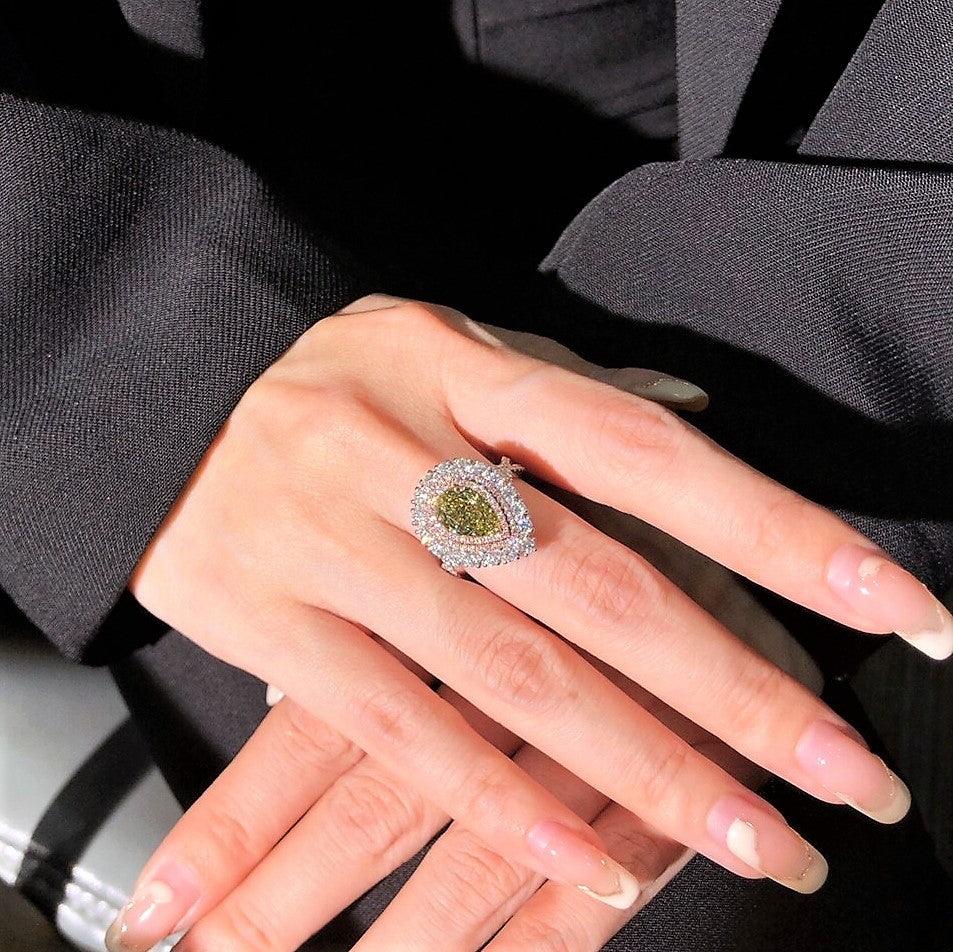 Bague diamant vert 3,55 ct