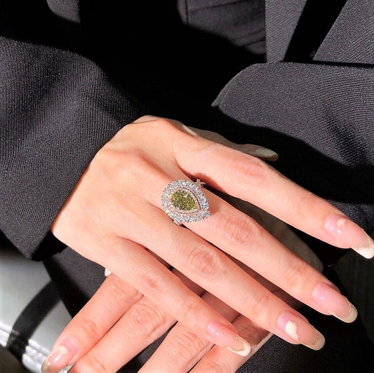 3.55 Ct Green Diamond Ring