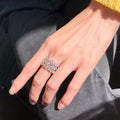 1TCW Mixed Shape Diamond Eternity Band in 18K White Gold, Custom Size, Elegant Diamond Ring