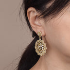 Dangle Earrings with White Marquise and Fancy Color Diamonds