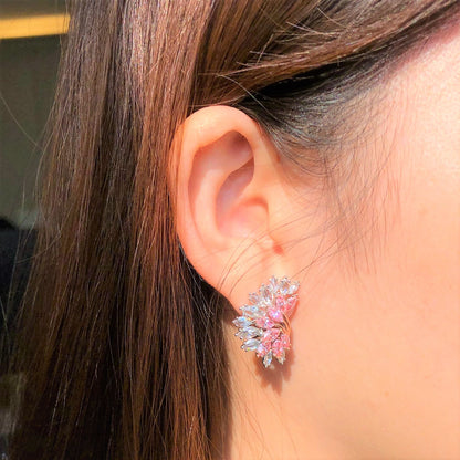 Boucles d'oreilles diamant rose