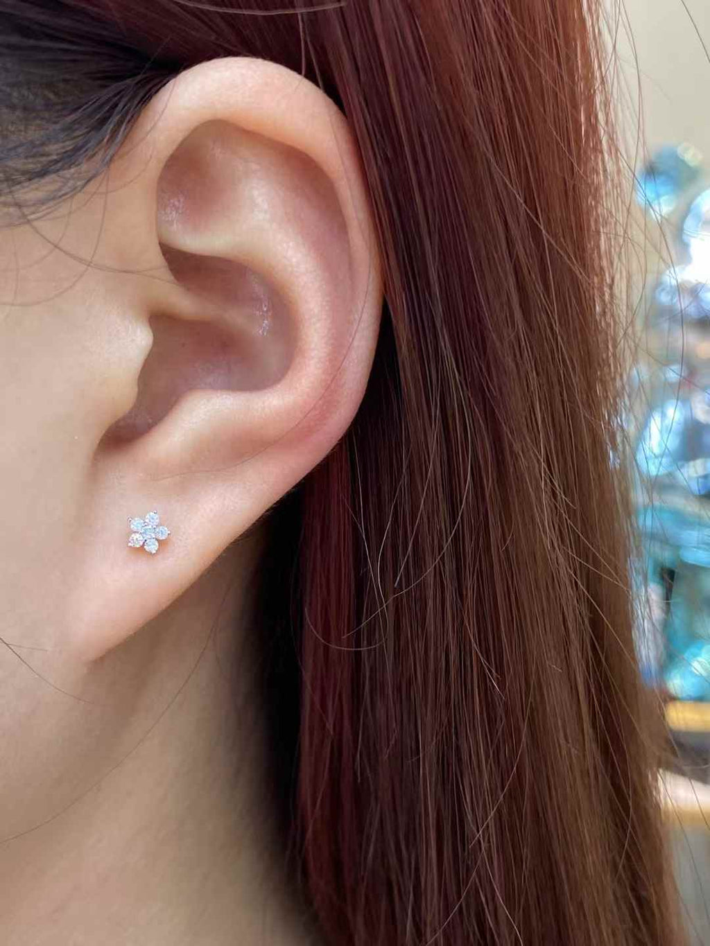 Cherry Blossom Diamond Stud Earrings
