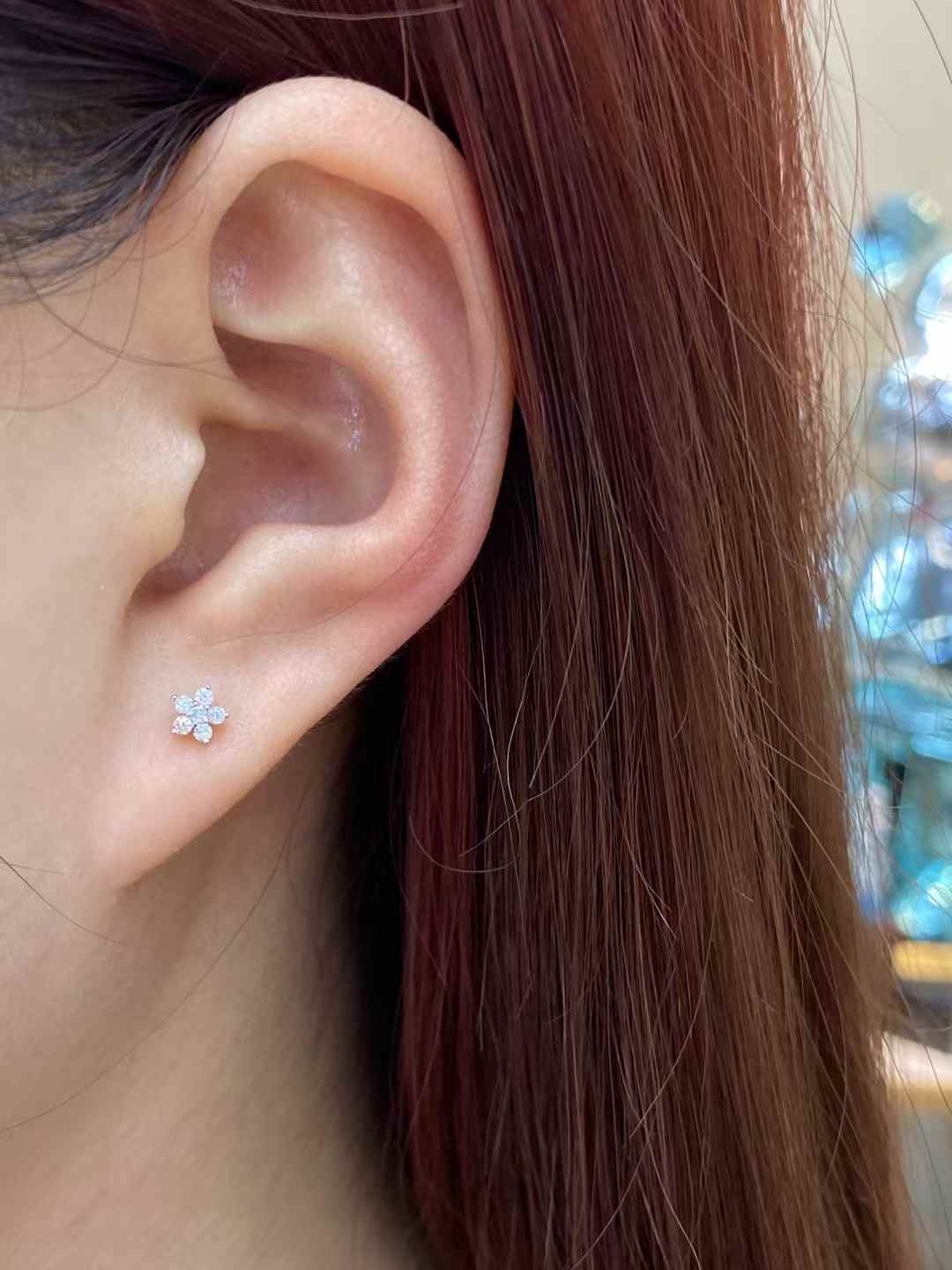 Cherry Blossom Diamond Stud Earrings
