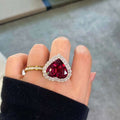 Heart Rubellite Diamond 18K White Gold Ring