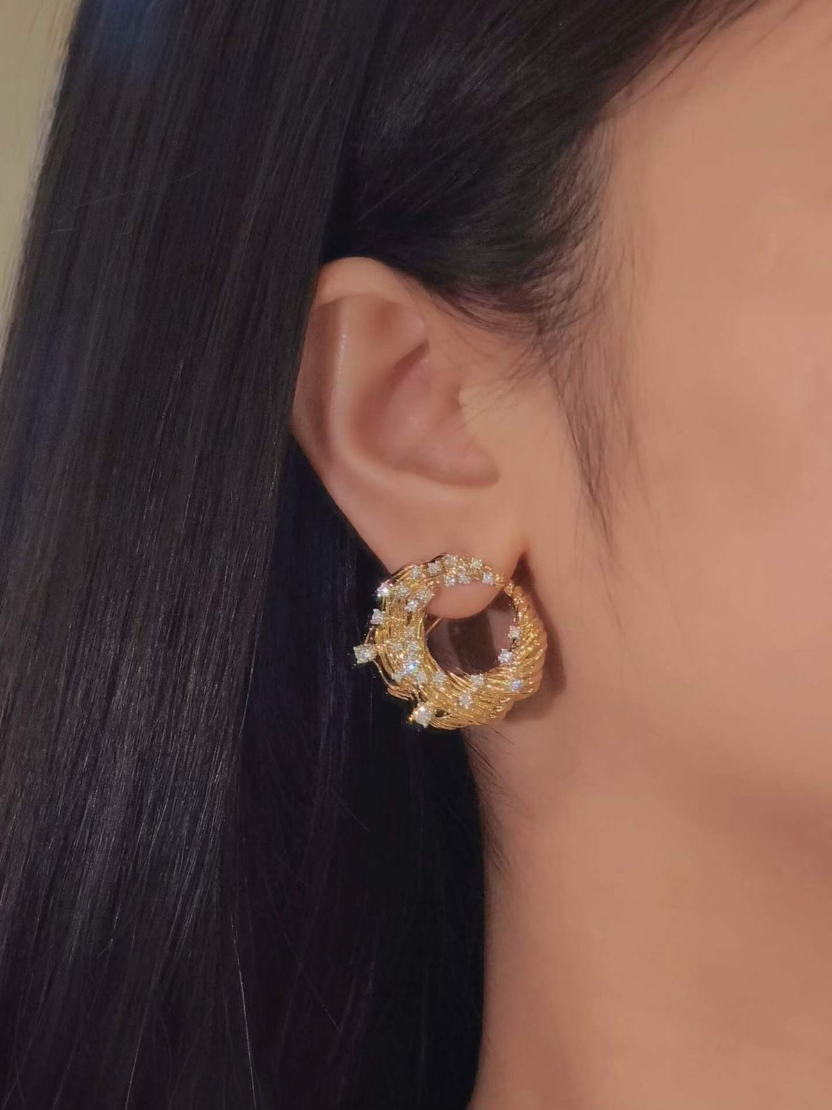 Ocean Wave Hoop Earrings